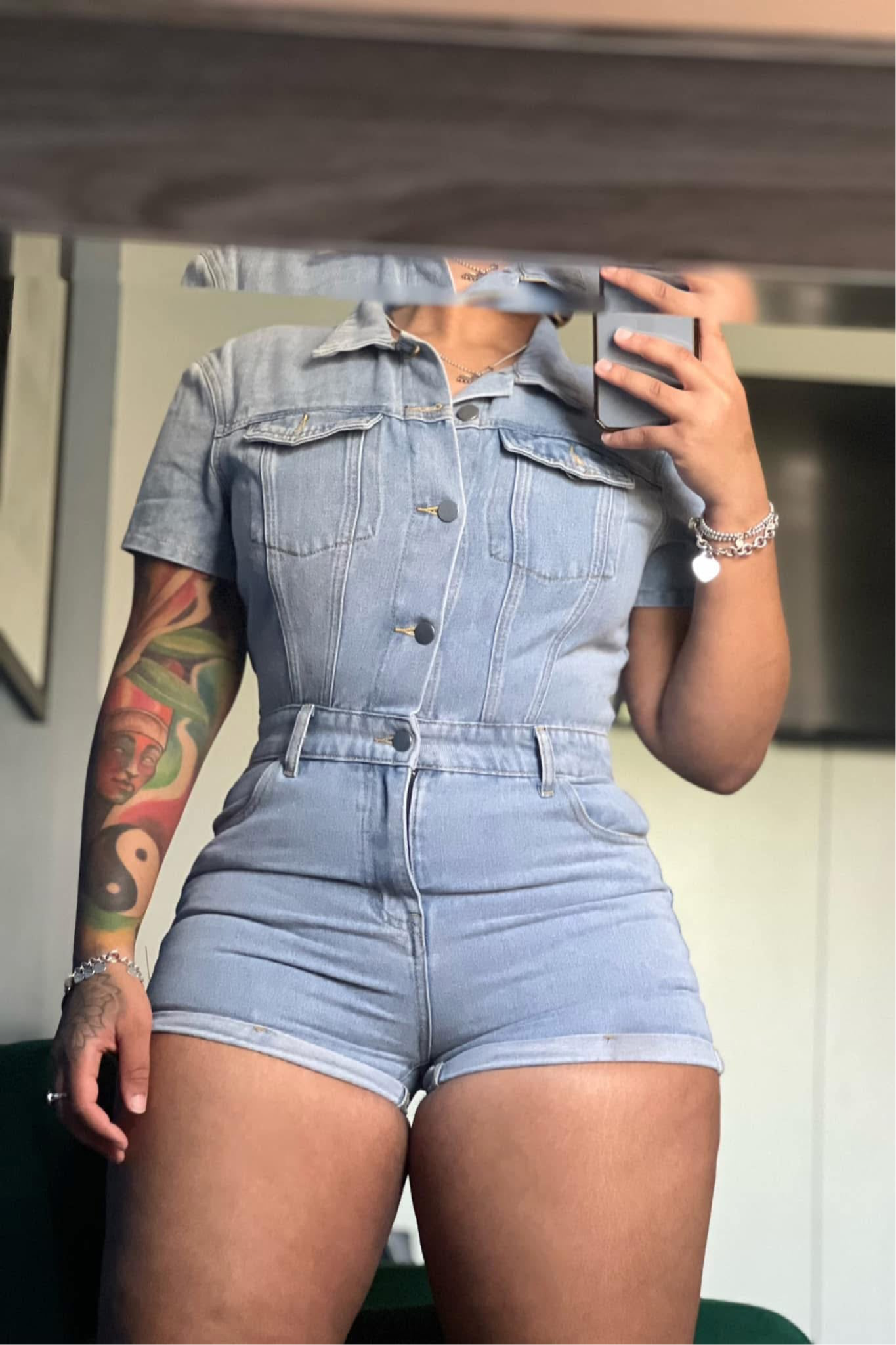 Denim Romper